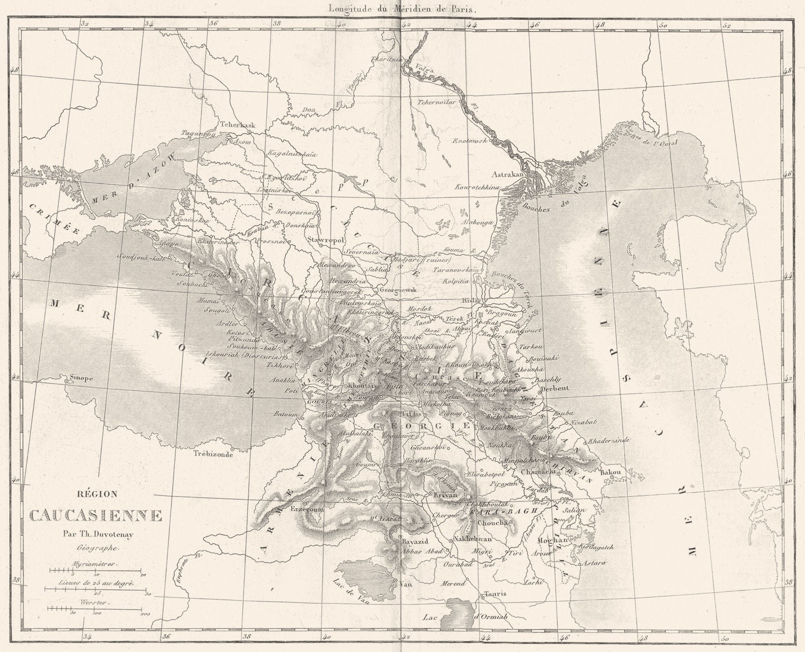 EURASIA. Region caucasienne(Caucasus)Caucasus 1879 old antique map plan chart